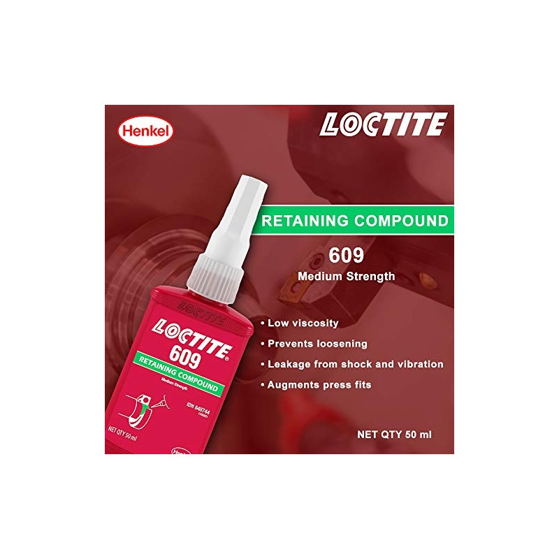 Genuine Henke Loctite 609 X 50ml Retaining Compound, General Purpose,