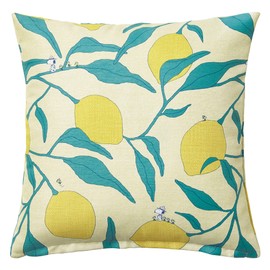 Suminoe P040C Cushion Cover, Yellow, 17.7 x 17.7 inches (45 x 45 cm), PEANUTS Camp Lemon, Pack of 1