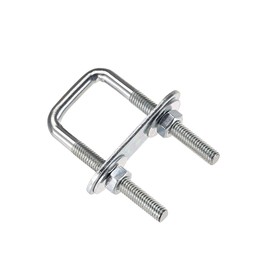 MACHSWON Square U-Bolt,1 Set Carton Steel M6 U Bolts 20mm(3/4") Inner Width 50mm Length with Nuts and Frame Plate for Automobiles Boat Trailer