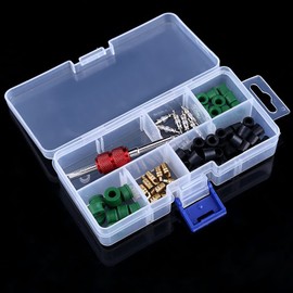 CYSFETENA Air Conditioning Repair Kit, HVAC Repair Kit Yellow Jacket Tools Air Conditioning Removal Tool Kit 71pcs A C Autos Valve Core +10pcs Valve Cores+50pcs Hose Gaskets