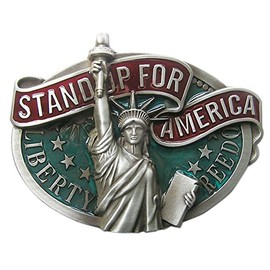 Urban Backwoods Statue of Liberty I Belt Buckle for Interchangeable Belt Buckle, Green