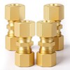 4PCS Brass Compression Tube Fitting 1/4 Compression Fitting 1/4" Tube