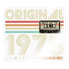Spreadshirt Original 1975 Vintage Vintage Birthday Retro Sticker, 10 x 10 cm, Transparent Glossy