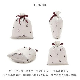 Gelato Pique Cherry Pattern Drawstring Set, Gelato Pique, Burgundy, Free size