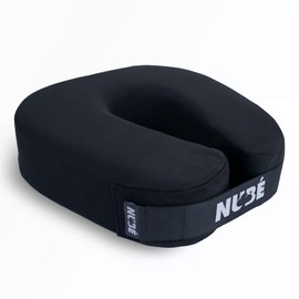 Nubé Travel Neck Pillow – Ultra Lightweight & Comfortable Memory Foam with Zipper Storage for Airplane, Car & Home Travel Accessory for Head & Neck with Cooling, Breathable & Washable Fabric (Black)