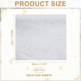 PATIKIL Gold Leaf Sheets for Art 8.5x9.5cm, 200 Pcs Gold Foil Sheet Metallic Leaf Papers for DIY Crafts Resin Furniture Nails Paintings Home Decoration, Silver