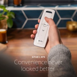 Somfy Remote Situo 1 Pure - 74300 RTS Control for 1 Motorized Shade or One Group of Multiple Shades - Omni-Directional, Saves Favorite Position, Elegant White - #1870571