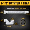 VIVIDA Bathtub Shower Drain Pipe, 1-1/2" Low Profile P Trap