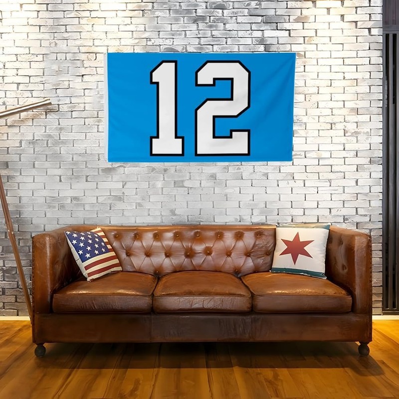 3ply Double Sided - 12TH Man Light Blue Flag Banner