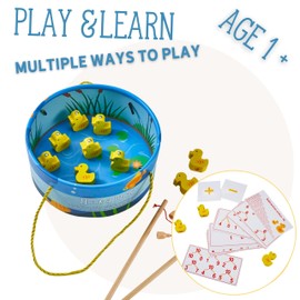 Jaques of London Hook a Duck Magnetic Fishing Game | Educational Toys for 1 Year old Boys and Girls + | Includes Educational Number Cards | Ducks Fishing Game for Kids | Since 1795