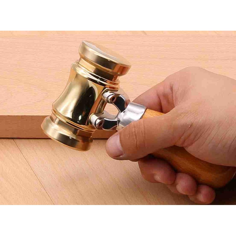 HONGDUI KM18 Woodworking Brass Chisel Mallet, 22Ounce Mallet Hammer with