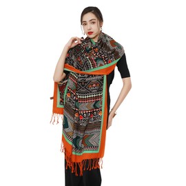 DANA XU Luxury 100% Pure Wool Oversized Extra Large Warm Floral Cashmere Pashmina Scarf Shawl And Wrap For Women Blanket Cape