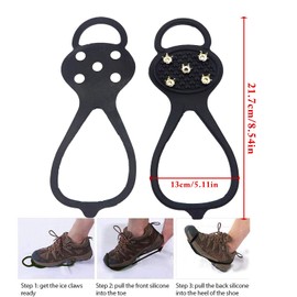 1 Pair Non-Slip Shoe Covers, Ski Boot Covers, Outdoor Crampon Overshoes, Multifunctional Crampon Overshoes, Suitable for Skiing, Hiking, Mountaineering and Others