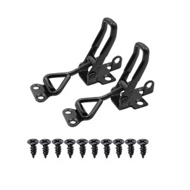 NRC&XRC 2/4Pcs Black Toggle Latch Catch Toggle Clamp Adjustable Cabinet Boxes Lever Handle Lock Hasp For Home Sliding Door Furniture Hardware, Free Screws (2Pcs)