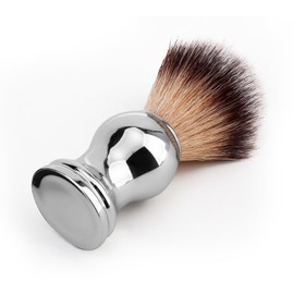 CSB Shaving Brush - Synthetic Brush Knot, Nylon Shave Brush with Bright Sliver Plastic Handle - Wet Shave Brushes for Men