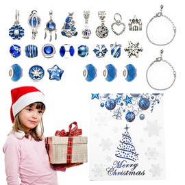 Christmas Advent Calendar Bracelets | Snowflake Girls Advent Calendar 2023 | Makeup Advent Calendar 2023, Christmas Countdown DIY Jewelry Making Kit Kids Teens Women Pochy