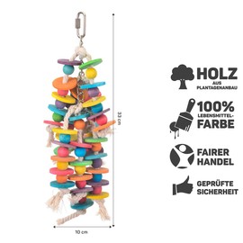 HappyBird Parrot Toy Wind Chime, Bird Toy for Parrots and Large Parakeets, Cockatiels