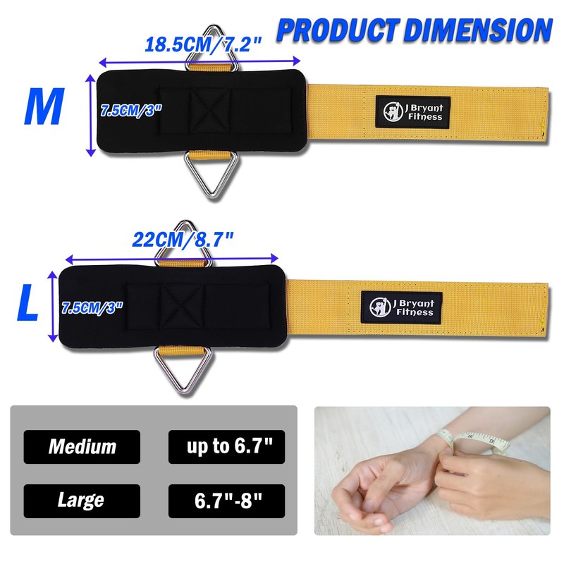 J Bryant Neoprene Padded Wrist Straps with Adjustable Triangular Hook&Loop