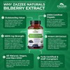 Zazzee USDA Organic Bilberry 20:1 Extract, 6000 mg Strength, 120