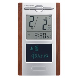 ADESSO HM-602 Daily Radio Clock Digital, For Standing Dual Use, Includes Electronic Memo Pad, Date Display, Silver
