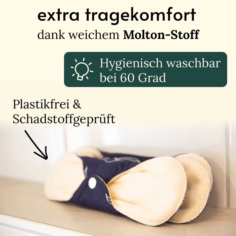 BewusstGrün® 3 Organic Fabric Pads + Care Instructions I 100%