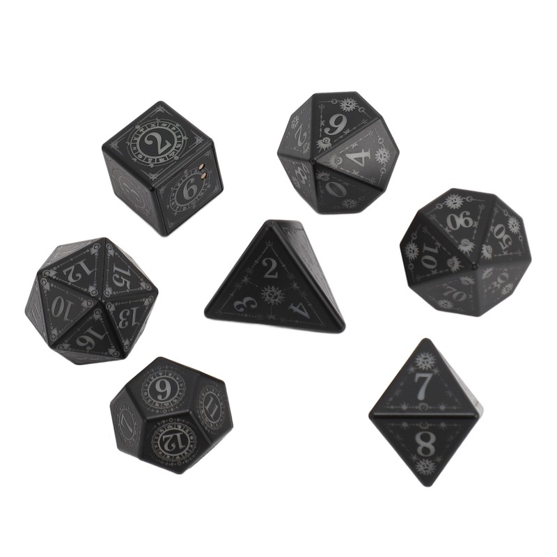 7pcs Electronic Dice LED Rechargeable with Charging Compartment Light Up