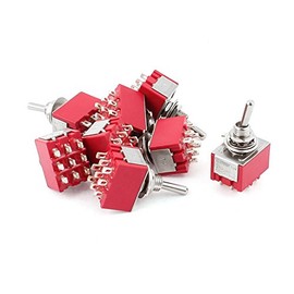 uxcell Toggle Switch, AC 250V/2A, 125V/5A, 3PDT, On-On, 2 Position, 9 Pin, 8 Pack
