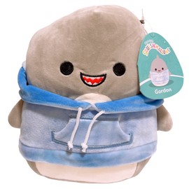 Squishmallows Sudadera con capucha de animal Squad de peluche (12 pulgadas Gordon The Shark)