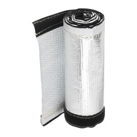MECCANIXITY 1.5mm Heat Shroud Aluminized Sleeving 1 4/5" ID x 3.2FT Aluminum Metallic Fiberglass Heat Shroud for Fuel Lines Cables Electrical Wiring
