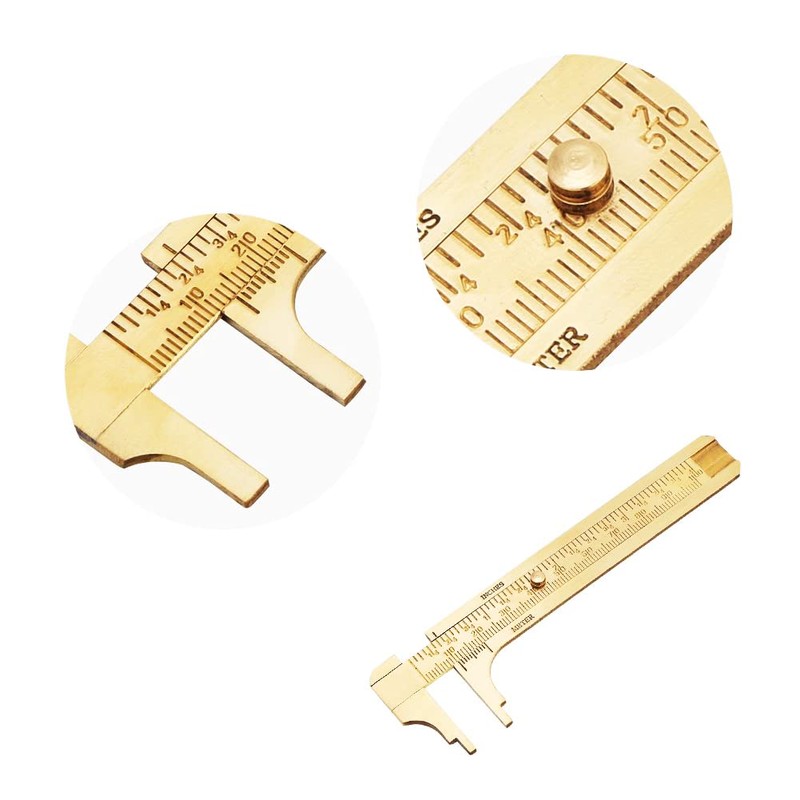 100mm (3.94in) Easy Sliding Gauge Brass Vernier Caliper Ruler Measuring