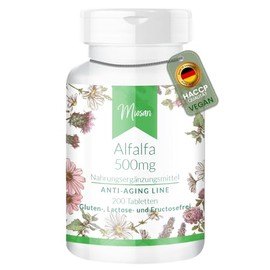 Alfalfa 500mg - ANTI-AGING LINE - 200 Tabletten - Medicago sativa L. - Hochdosiert - 100% Vegan – Herstellung & Laborprüfung in Deutschland | MIOSAN® CLUB - Exklusives Wohlbefinden