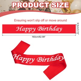 PATIKIL Birthday Girls Sash, Birthday Sash for Women Satin Queen Princess Sash Party Decorations for Party Gifts Favors, Red