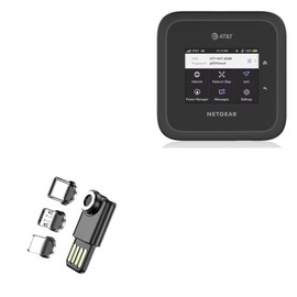 BoxWave Cable Compatible with Netgear Nighthawk M6 Pro Mobile Hotspot (MR6500) - MagnetoSync mini Adapter, Magnet Charging Cable USB Type-C Micro USB - Jet Black