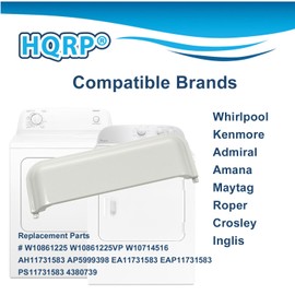 HQRP 4-Pack Dryer Door Handle Replacement for Whirlpool W10861225 W10861225VP W10714516 AH11731583 AP5999398 EA11731583 EAP11731583 PS11731583 4380739