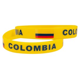 Evankin Country Flag Unisex Silicone Bracelet Rubber Sports Fashion Wristband(Colombia,one size)