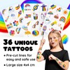 60 PCS Rainbow Party Favors Set - 36 Temporary Tattoos