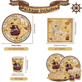 OMZSXK Pirate Party Plates Birthday Tableware