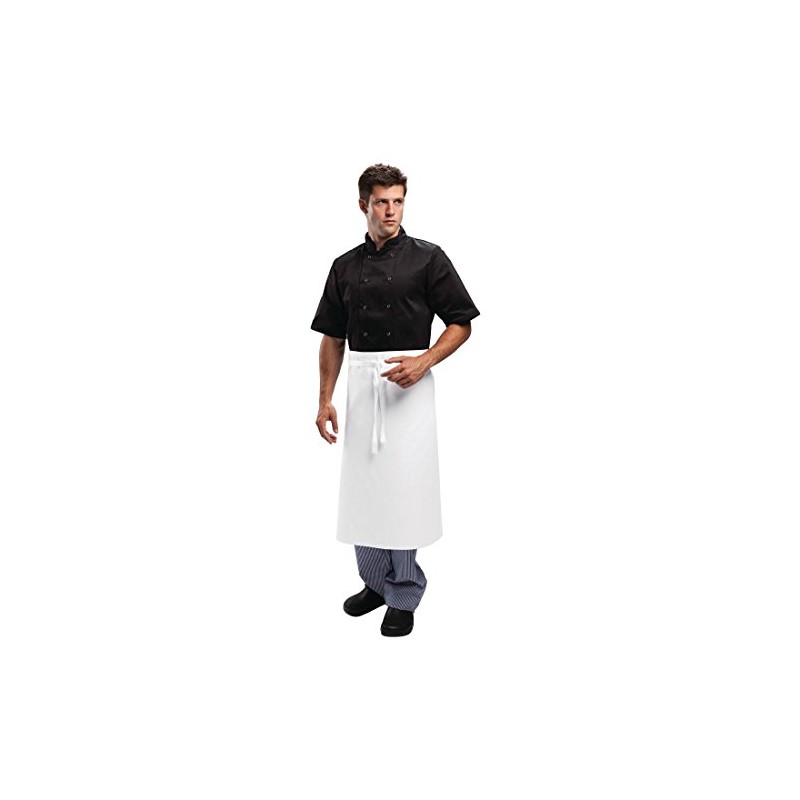 Whites Chefs Clothing Apparel Regular Waist Apron Polycotton White Kitchen