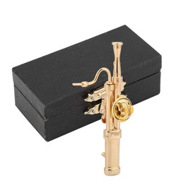 Gold Plating Copper Bassoon Musical Instrument Bassoon Brooch Pin with Gift Box