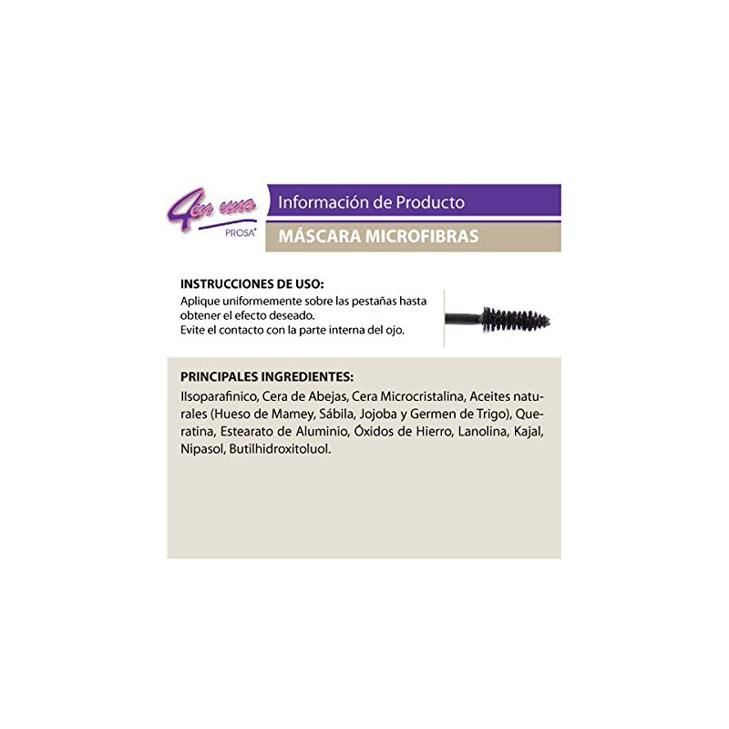 Prosa Rimel Prosa 4 en Uno Mascara Pestaas Microfibras 13g