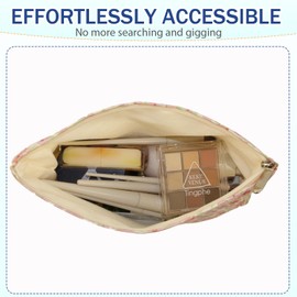 lllyan Makeup Bag Travel Cosmetic Bag for Women Floral Makeup Bag Small Cosmetic Pouch Purse with Zipper Gifts for Girlfriend and Best Friend（Pink flowers