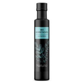 Natulio Borage Oil Organic Cold Pressed 250 ml - Suitable for Nutrition and Skin Care - Rich in Gamma alinolenic Acid and Linoleic Acid - Certified according to DE-ÖKO-006