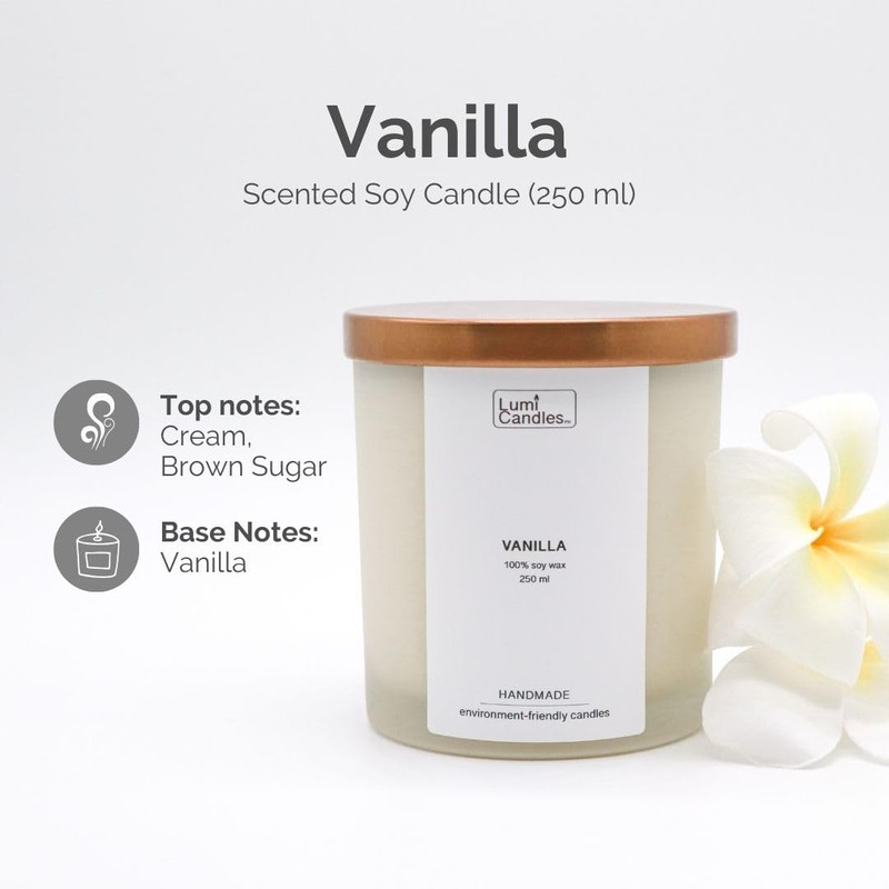 Vanilla Scented Soy Candle (250ml)