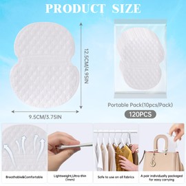 120PCS Armpit Sweat Pads Underarm Sweat Pads for Women and Men Fight Hyperhidrosis Disposable Sweat Pads for Under Arms Comfortable Unflavored, Non Visible, Extra Adhesive