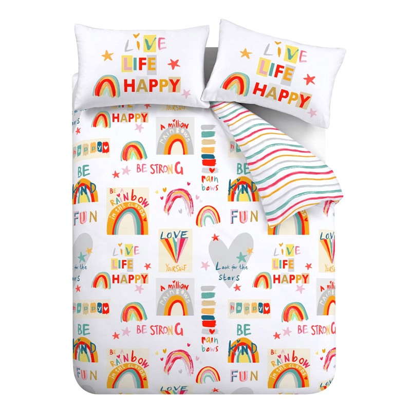 Catherine Lansfield Be A Rainbow Easy Care Single Duvet Set