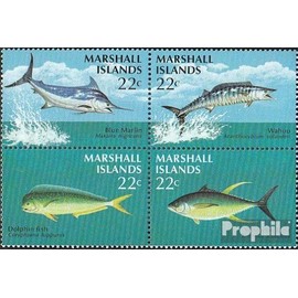 Marshall-Islands 92-95 block of four (complete.issue.) 1986 Hochseeangeln: Fish (Stamps for collectors) Water animals