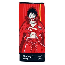 Marushin 6765010900 Face Towel, One Piece, Luffy Shot Characters, Antibacterial, Odor Resistant