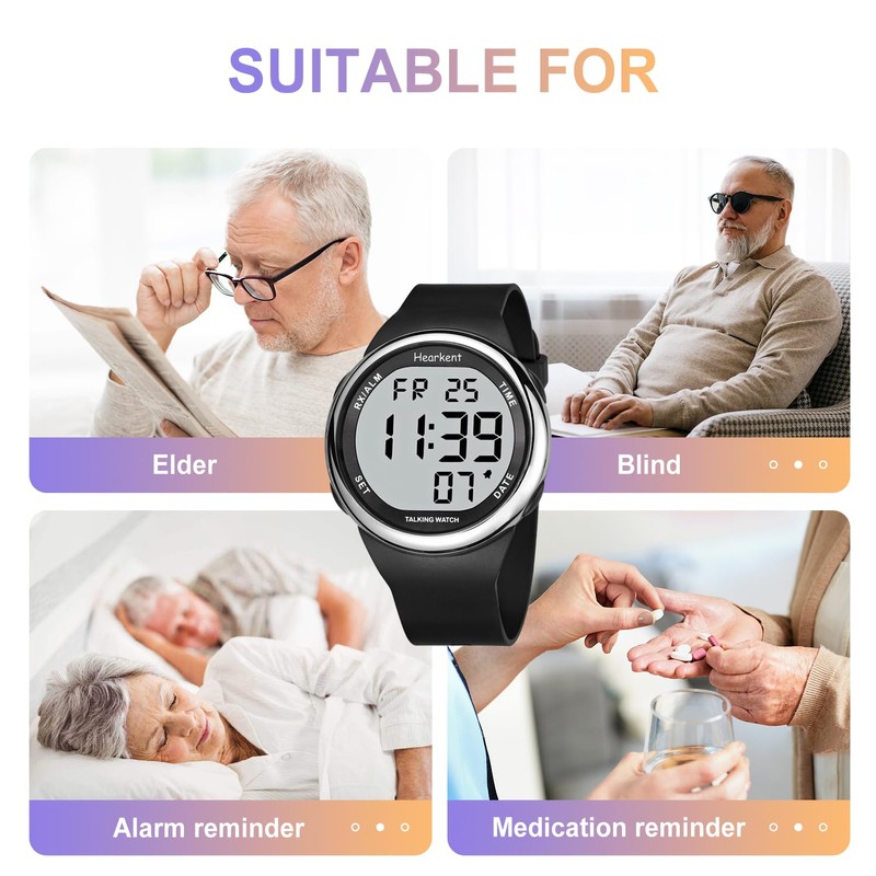 Hearkent Talking Watch for Elderly, Large Digits Watch Easy to