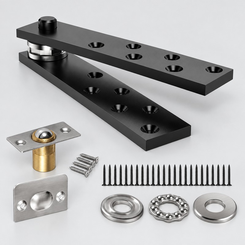 360° Hidden Door Pivot Hinge Kit, Heavy Duty Aluminum Alloy
