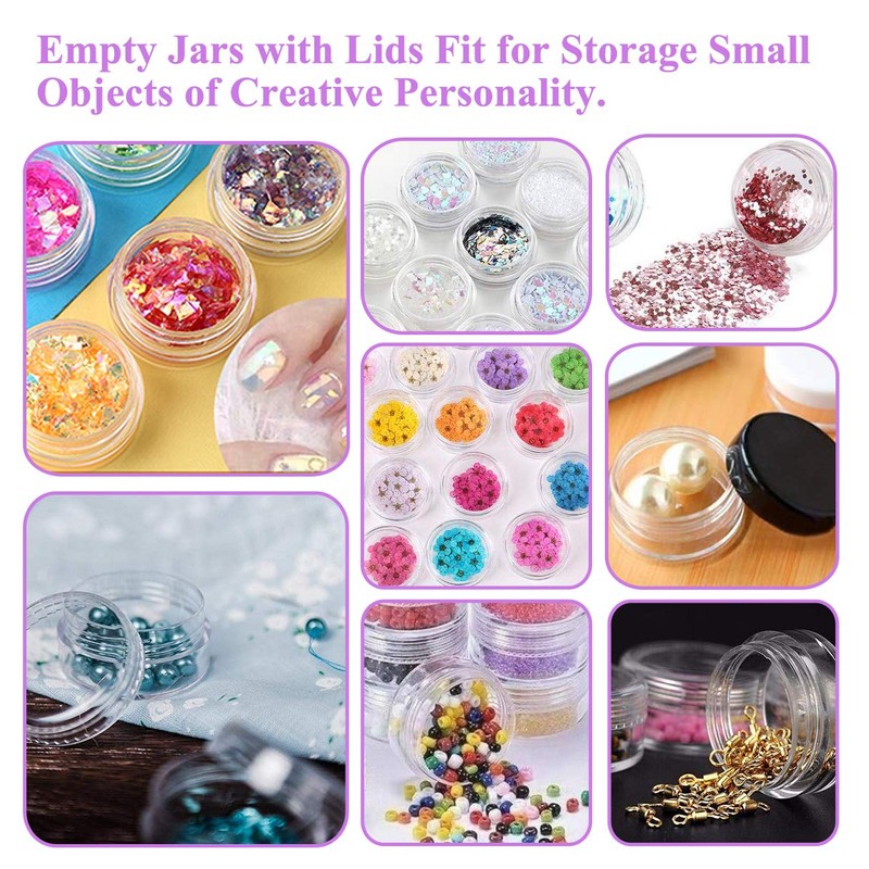 Pack of 50 Empty Cream Jars 5 ml Transparent Travel